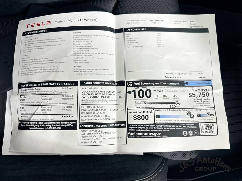 Used 2024 Tesla Model S Plaid AWD/4WD image 42