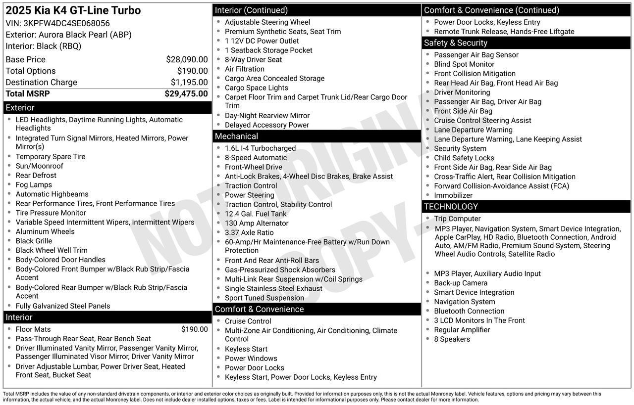 Used 2025 Kia K4 GT-Line Turbo FWD image 5