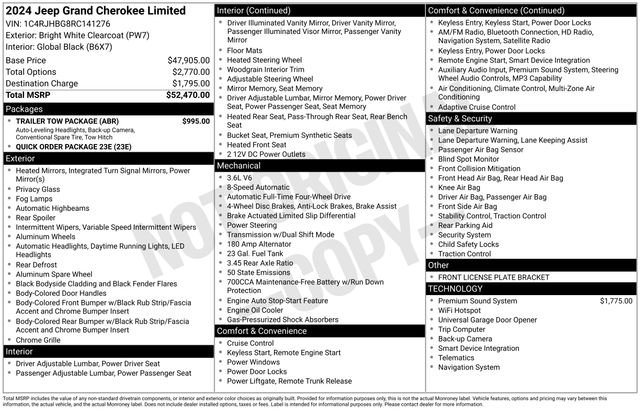 Used 2024 Jeep Grand Cherokee Limited w/ Trailer Tow Package AWD/4WD image 67