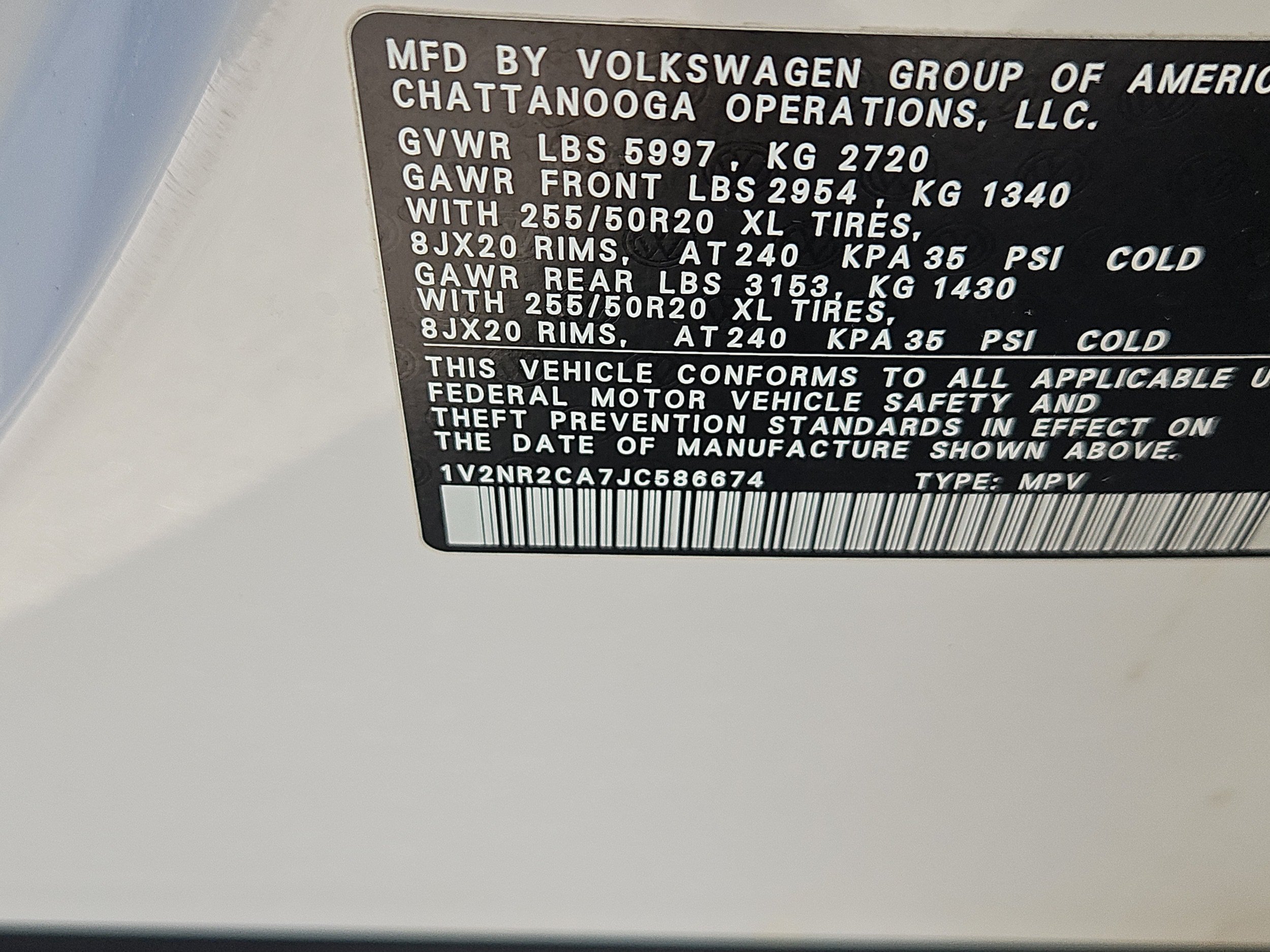 Used 2018 Volkswagen Atlas SEL Premium AWD/4WD image 7