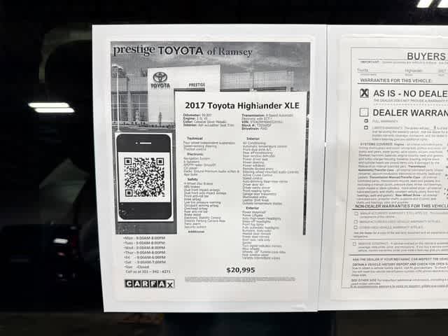 Certified 2017 Toyota Highlander XLE FWD image 13