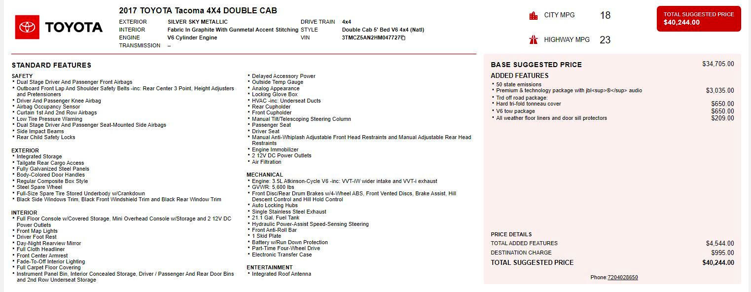 Used 2017 Toyota Tacoma TRD Off-Road image 27