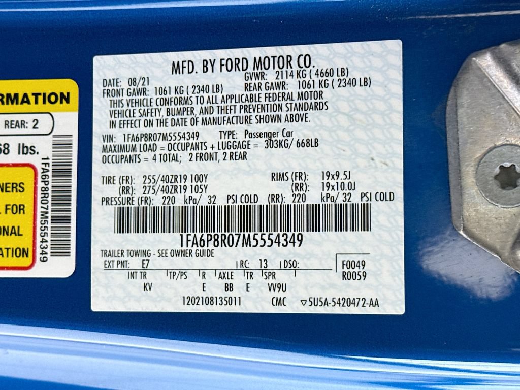 Used 2021 Ford Mustang Mach 1 w/ Equipment Group 700A RWD image 33