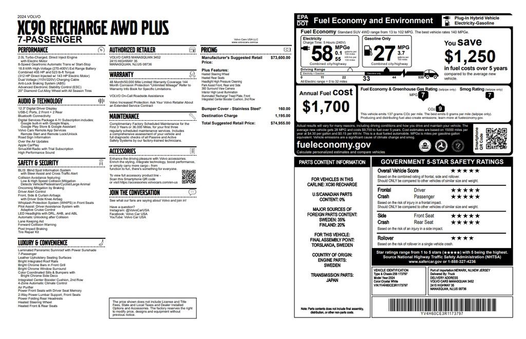 Used 2024 Volvo XC90 T8 Plus image 2