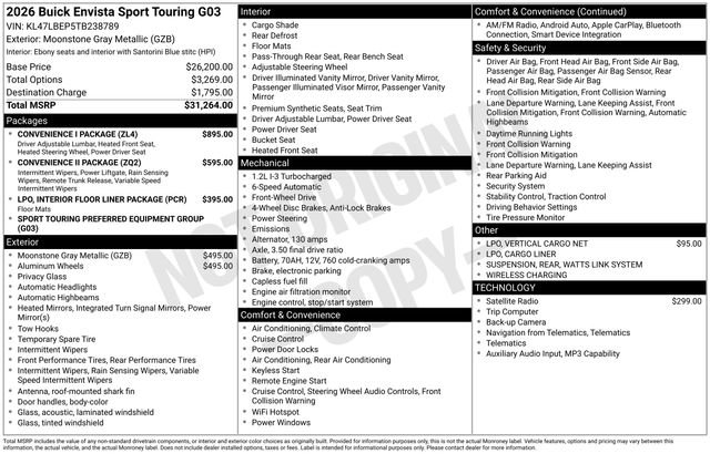 New 2026 Buick Envista Sport Touring w/ Convenience I Package FWD image 24