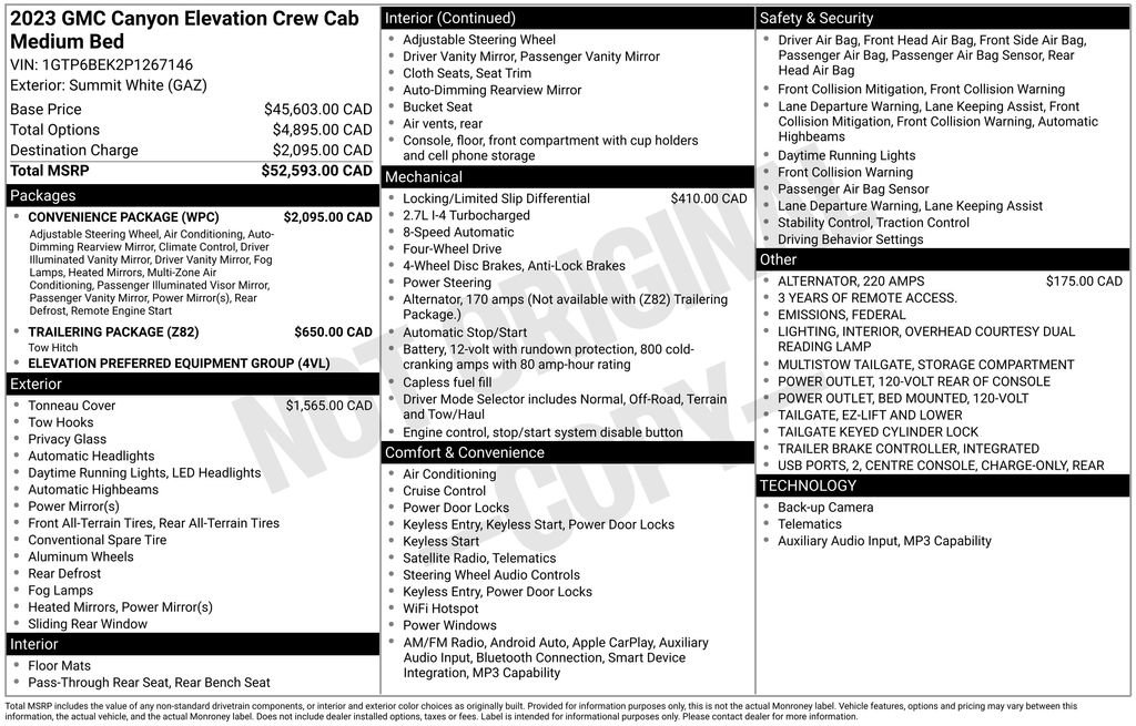 Used 2023 GMC Canyon Elevation w/ Convenience Package AWD/4WD image 33