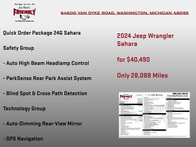 Used 2024 Jeep Wrangler Sahara w/ Technology Group image 3