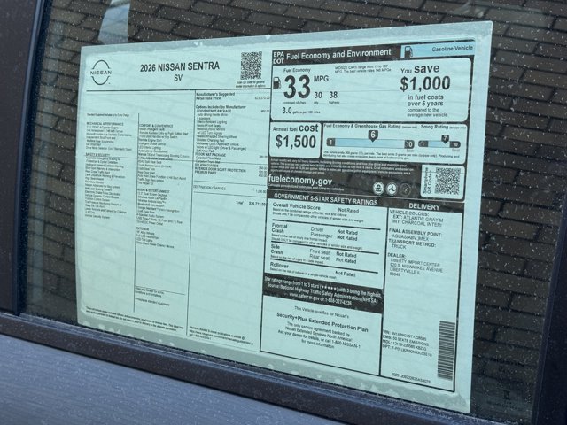 New 2026 Nissan Sentra SV w/ SV Convenience Package image 18