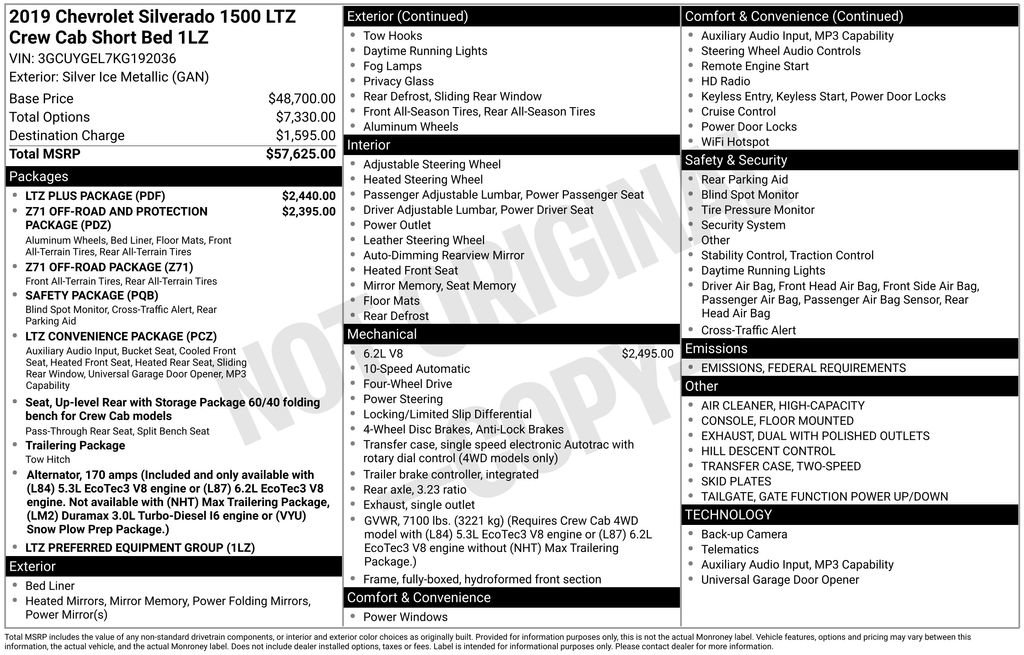 Used 2019 Chevrolet Silverado 1500 LTZ w/ LTZ Plus Package image 3