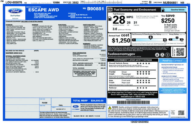 Certified 2022 Ford Escape SEL AWD/4WD image 39