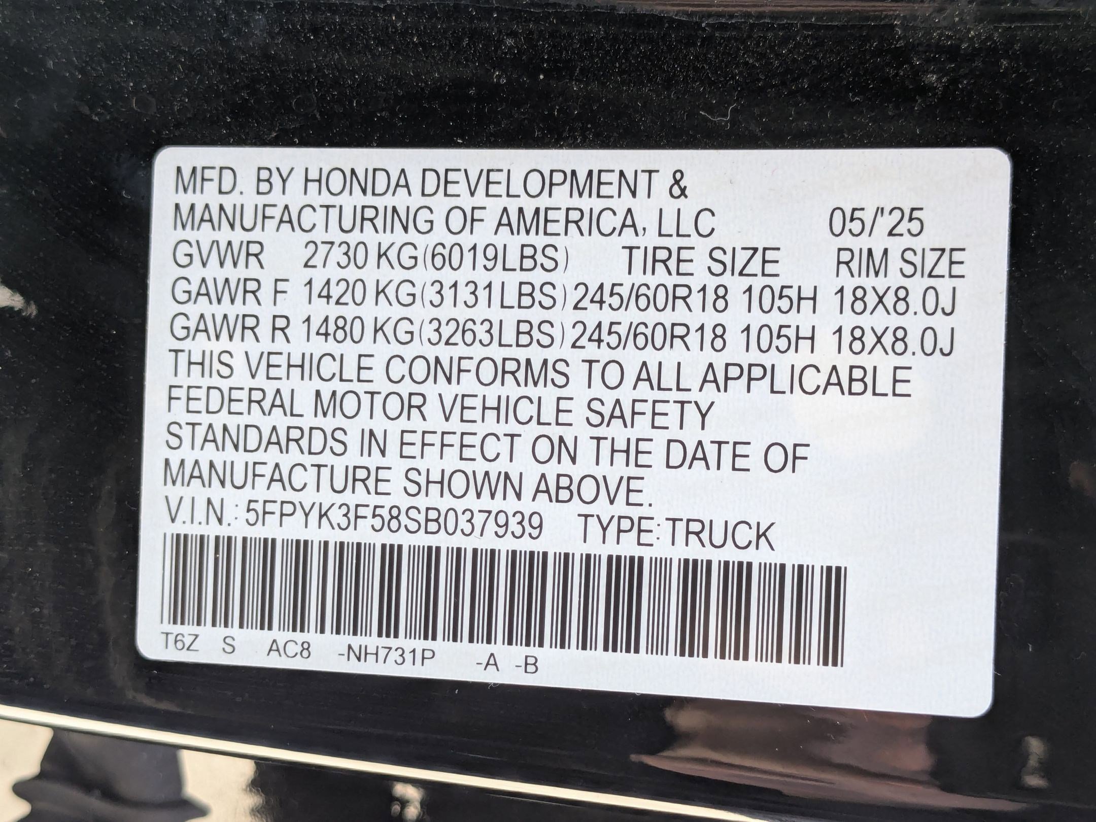 Used 2025 Honda Ridgeline RTL image 35