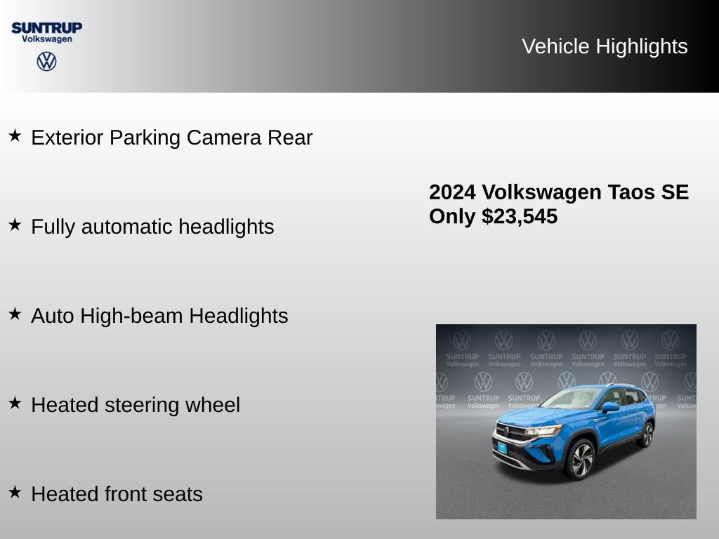 Used 2024 Volkswagen Taos SE w/ Panoramic Sunroof Package AWD/4WD image 16