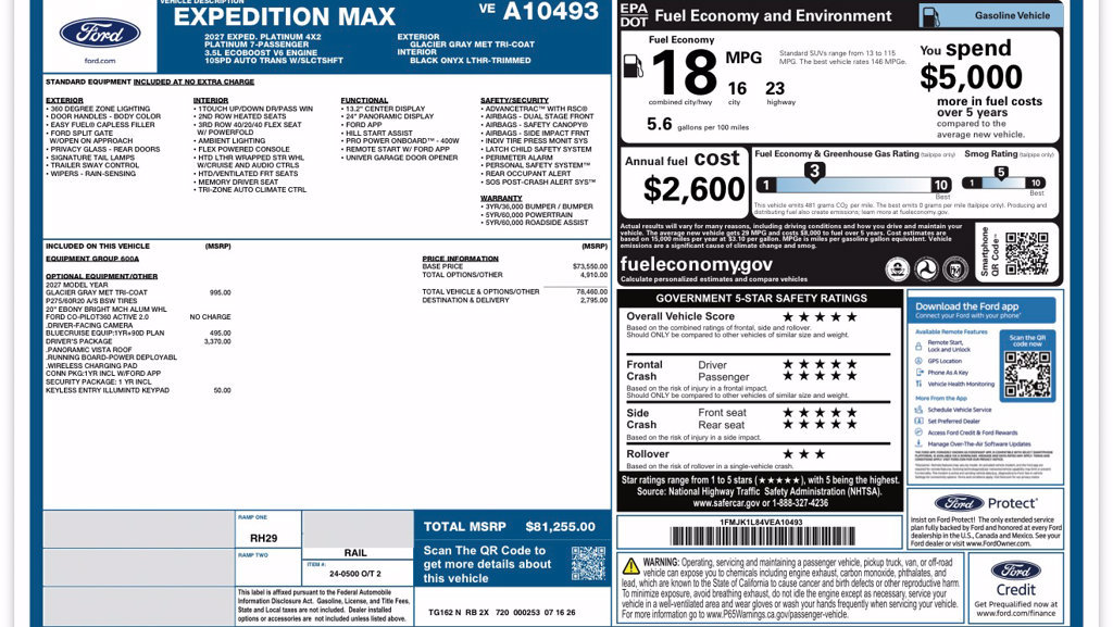 New 2027 Ford Expedition Max Platinum w/ Driver's Package RWD image 32