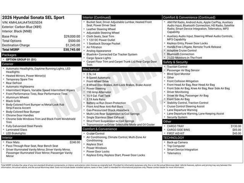 New 2026 Hyundai Sonata SEL FWD image 34