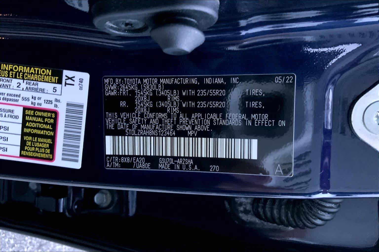 Used 2022 Toyota Highlander XSE FWD image 60