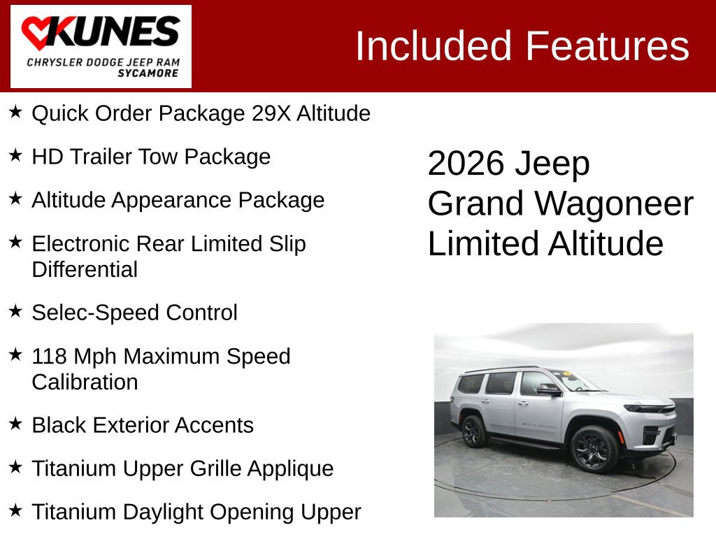 New 2026 Jeep Grand Wagoneer Limited w/ HD Trailer Tow Package AWD/4WD image 2