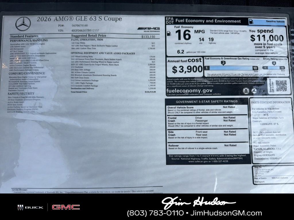 Used 2026 Mercedes-Benz GLE 63 AMG S image 19