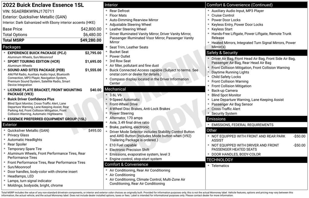 Used 2022 Buick Enclave Essence w/ Experience Buick Package image 6