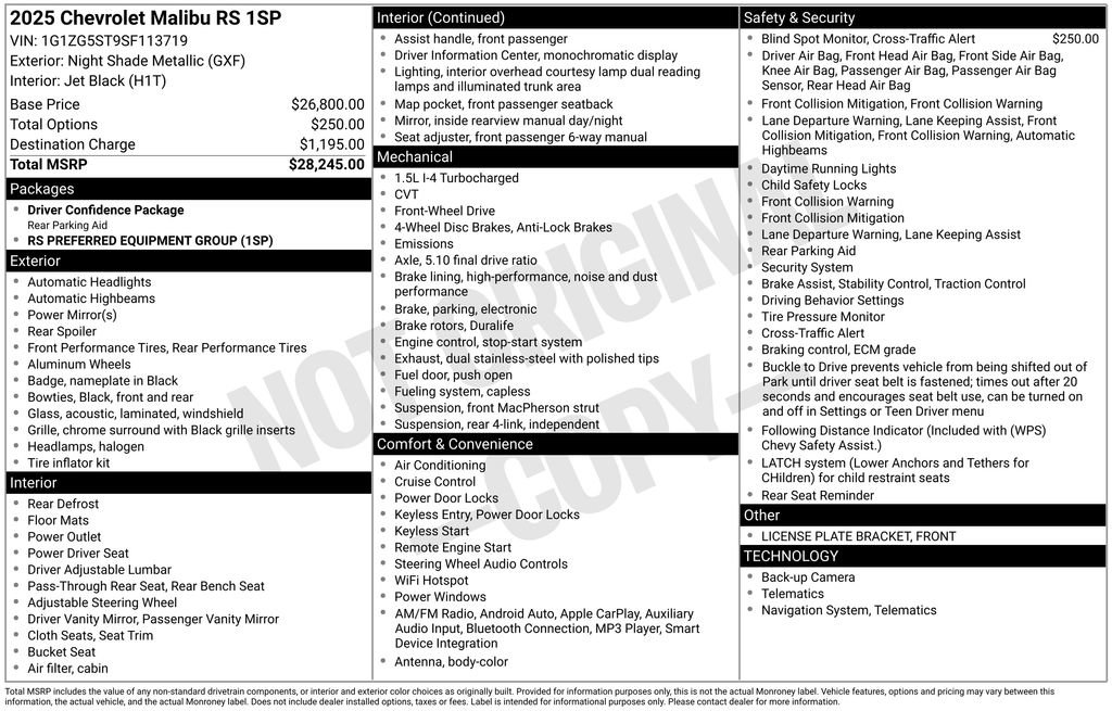 Used 2025 Chevrolet Malibu RS FWD image 20