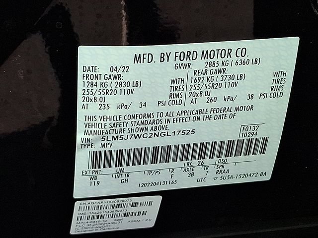 Used 2022 Lincoln Aviator Reserve w/ Elements Package Plus RWD image 28