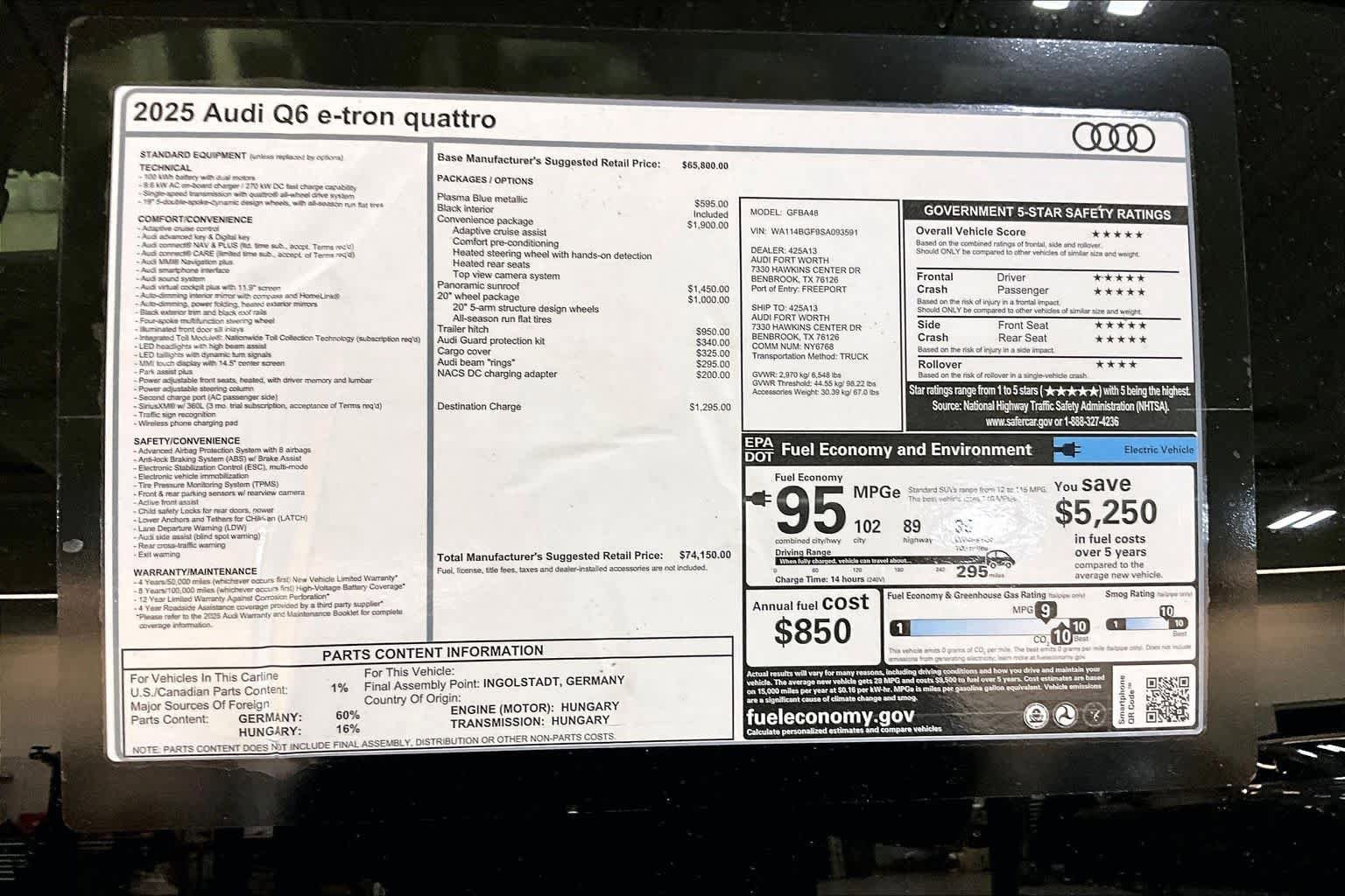 New 2025 Audi Q6 e-tron Premium AWD/4WD image 16