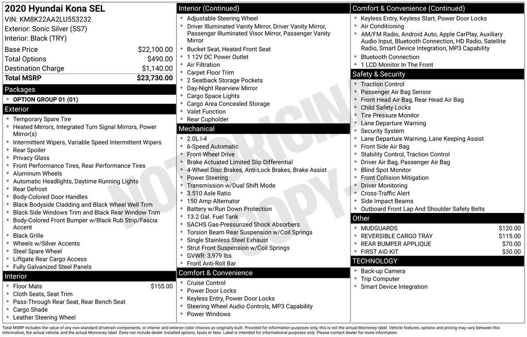 Used 2020 Hyundai Kona SEL FWD image 3