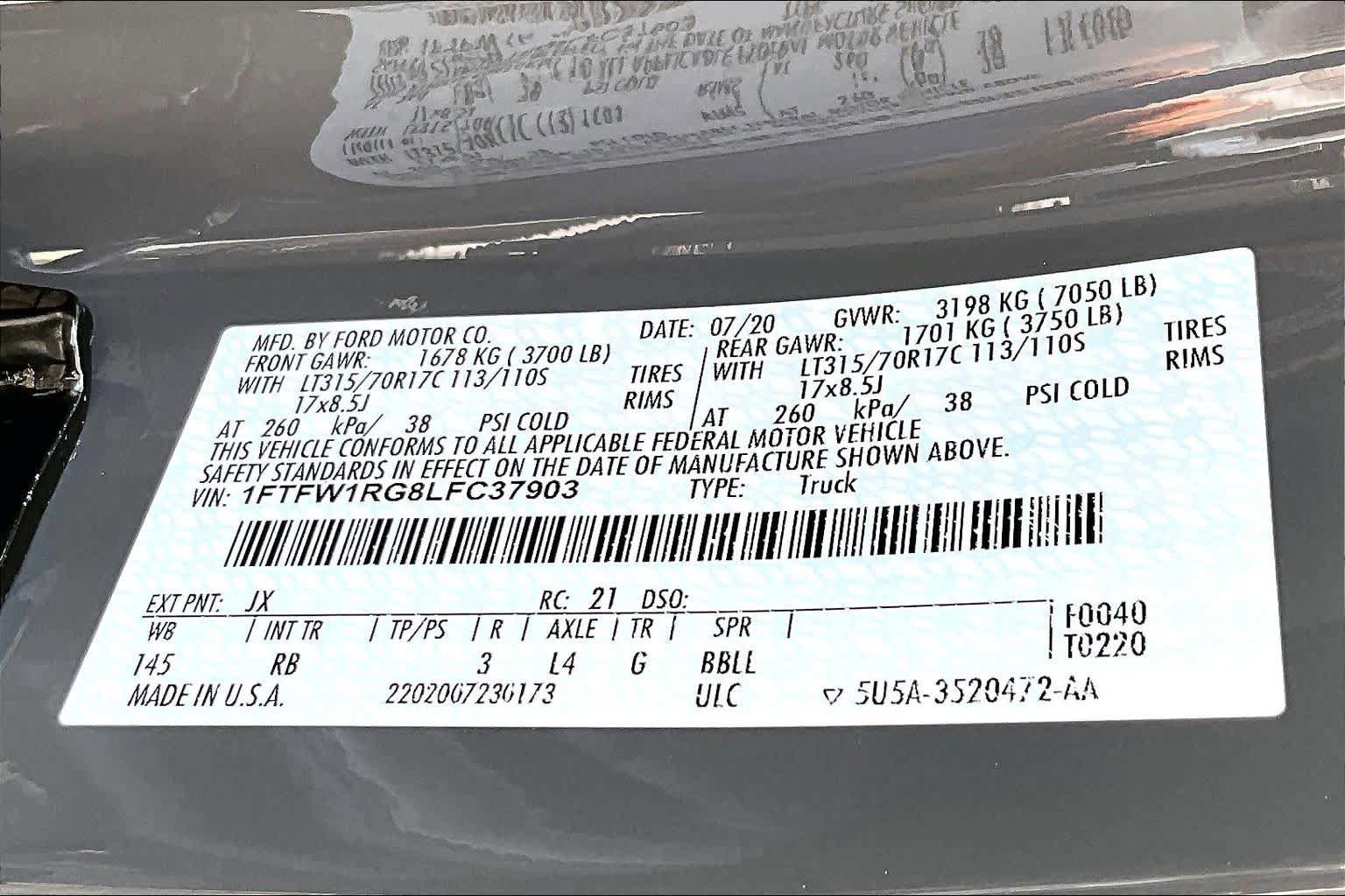 Used 2020 Ford F150 Raptor w/ Equipment Group 802A Luxury AWD/4WD image 34