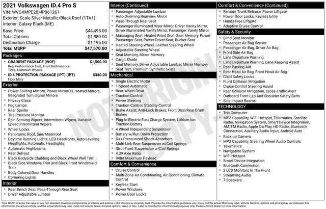 Used 2021 Volkswagen ID.4 Pro S w/ Gradient Package RWD image 34