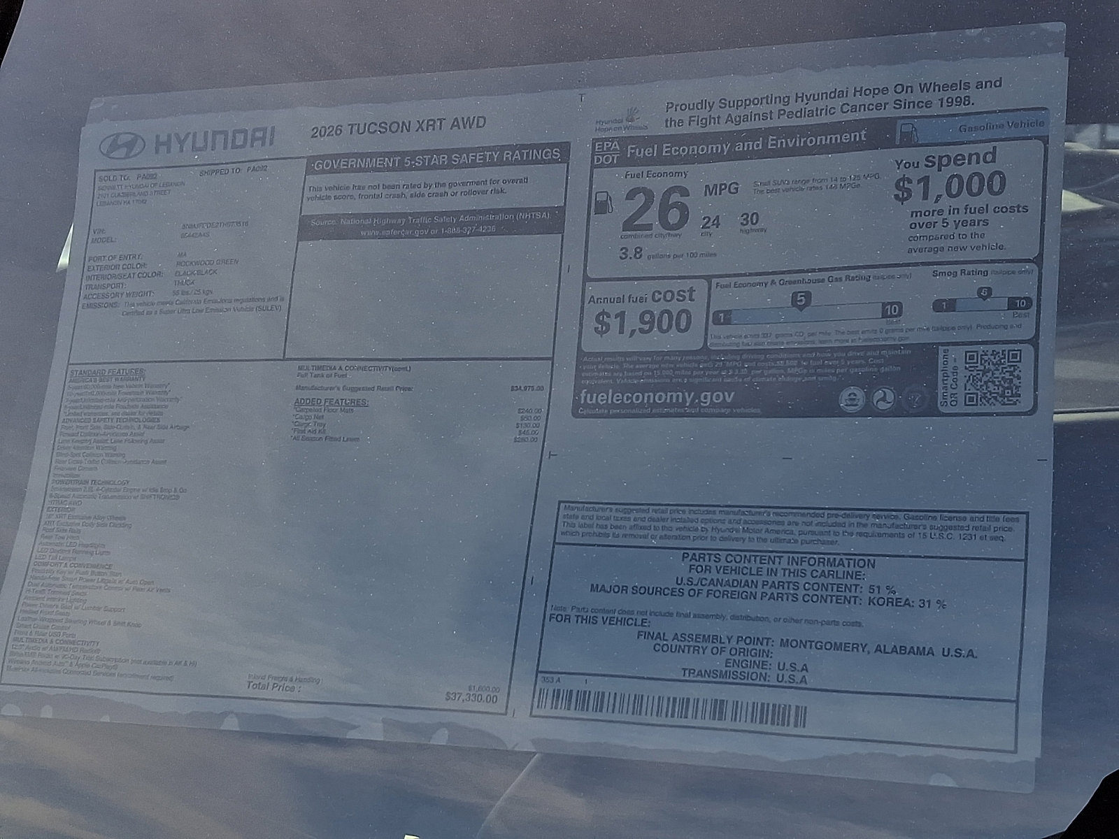 New 2026 Hyundai Tucson XRT image 3