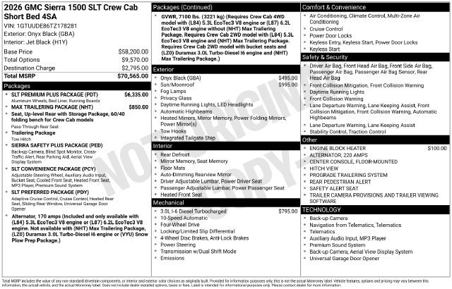 New 2026 GMC Sierra 1500 SLT w/ SLT Premium Plus Package AWD/4WD image 37