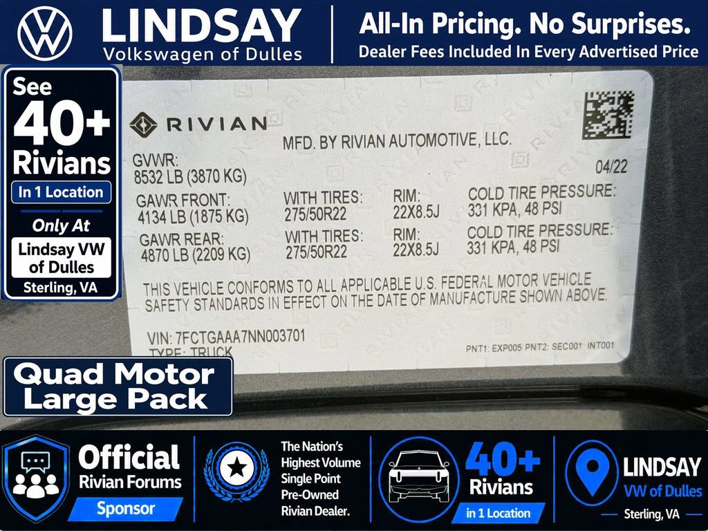 Used 2022 Rivian R1T Adventure AWD/4WD image 29