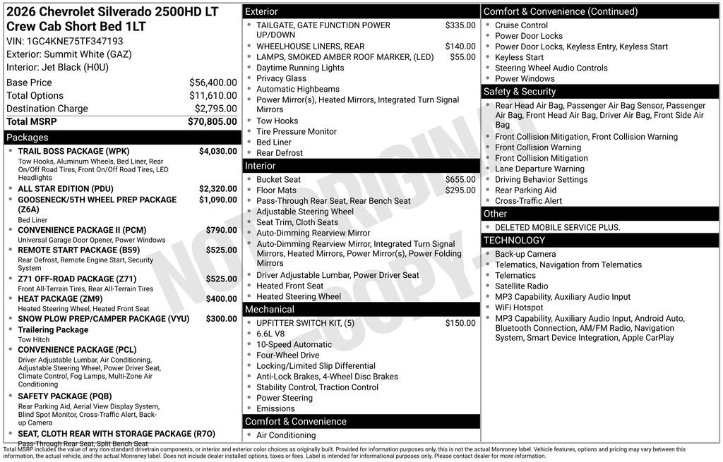 New 2026 Chevrolet Silverado 2500 LT w/ Trail Boss Package AWD/4WD image 4
