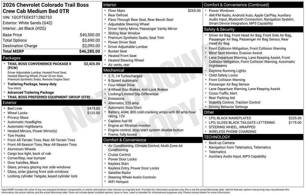 New 2026 Chevrolet Colorado Trail Boss AWD/4WD image 11
