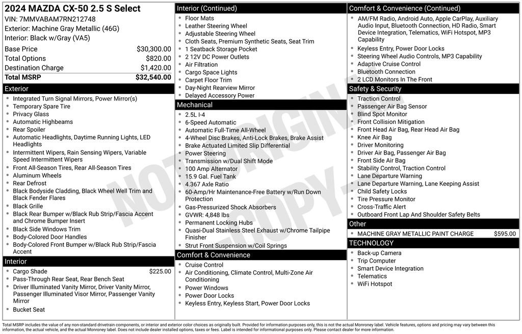 Used 2024 MAZDA CX-50 AWD 2.5 S w/ Select Package image 4
