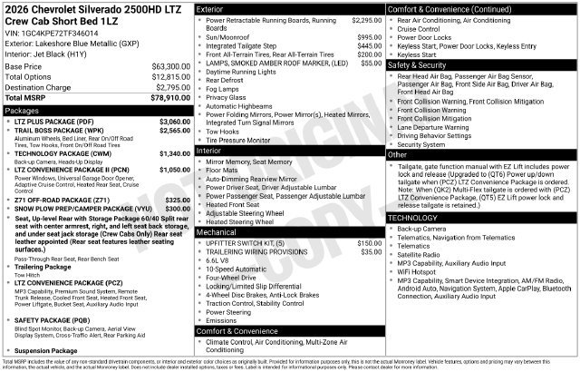 New 2026 Chevrolet Silverado 2500 LTZ w/ LTZ Plus Package AWD/4WD image 5