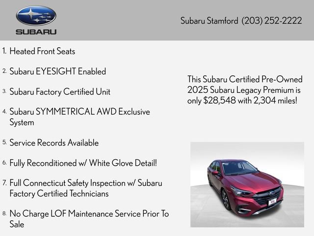 Used 2025 Subaru Legacy Premium AWD/4WD image 2