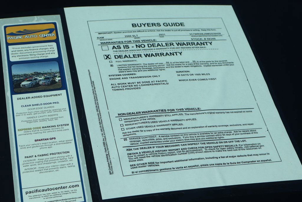 Used 2021 RAM 3500 SLT w/ Quick Order Package 27G SLT image 49