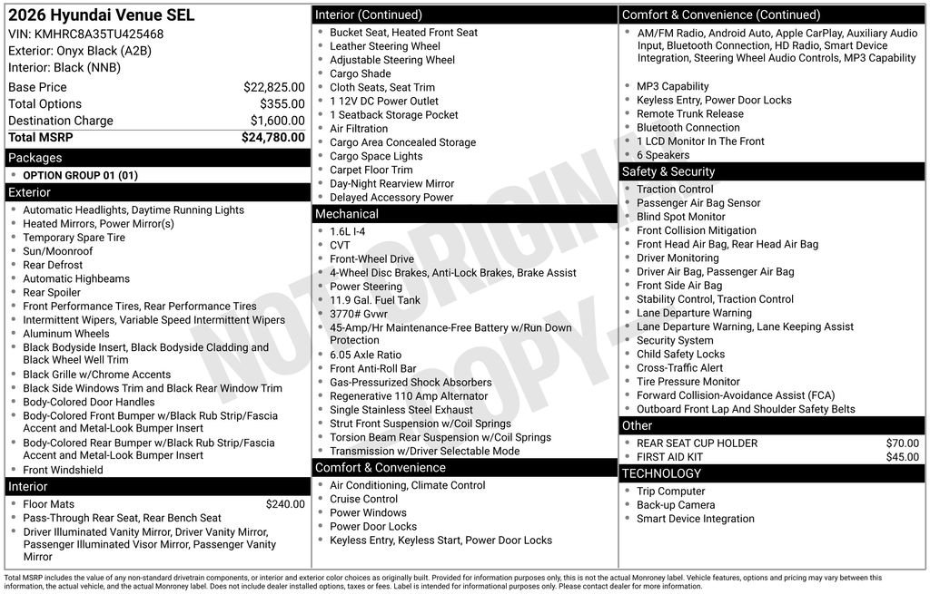 Used 2026 Hyundai Venue SEL image 5