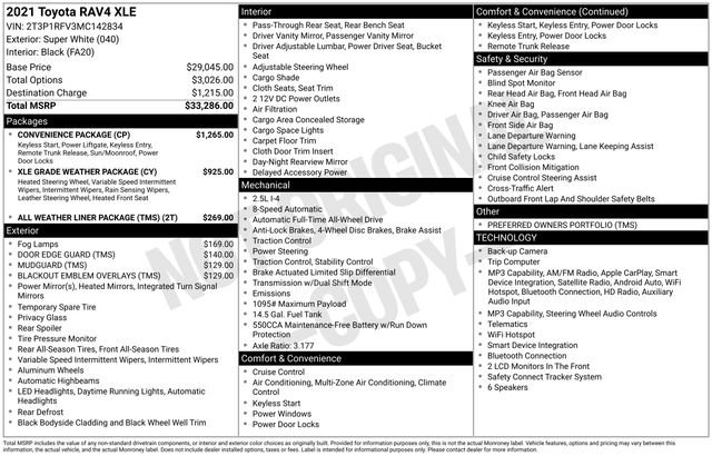 Used 2021 Toyota RAV4 XLE w/ Convenience Package AWD/4WD image 10