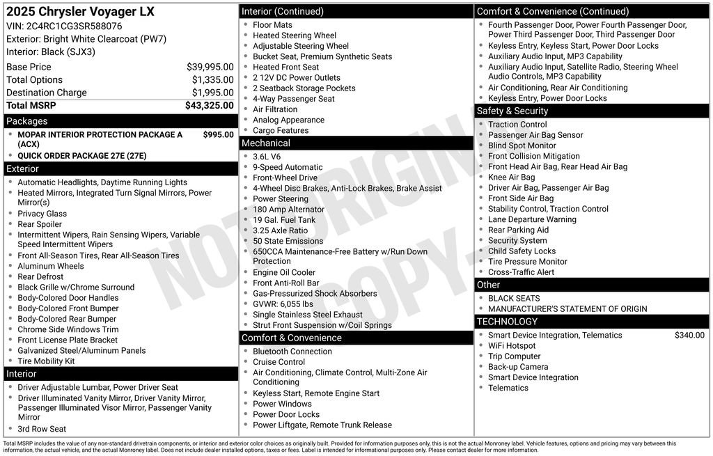 New 2025 Chrysler Voyager LX image 6