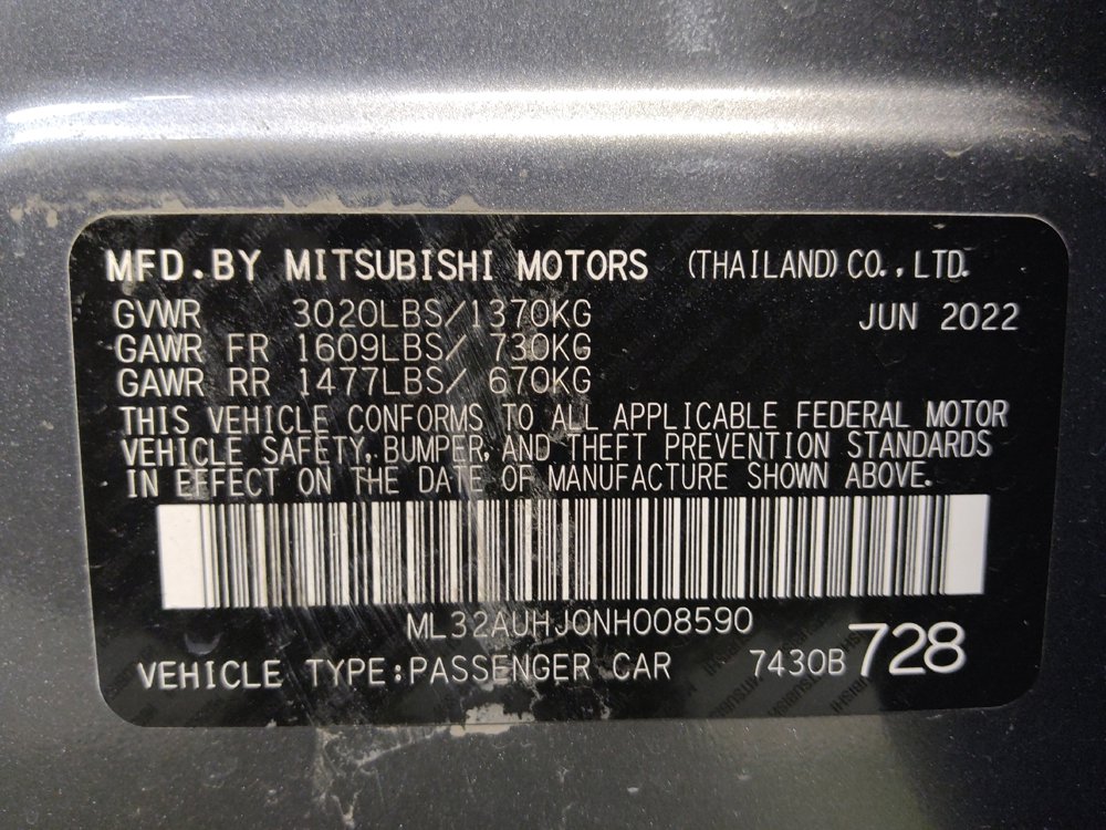 Used 2022 Mitsubishi Mirage LE FWD image 33