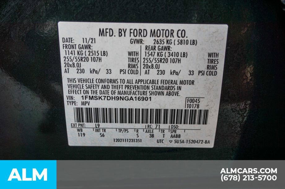Used 2022 Ford Explorer XLT w/ Equipment Group 202A image 59