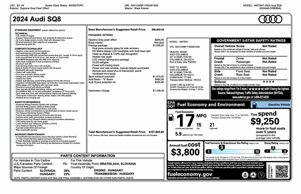 Used 2024 Audi SQ8 Prestige image 23