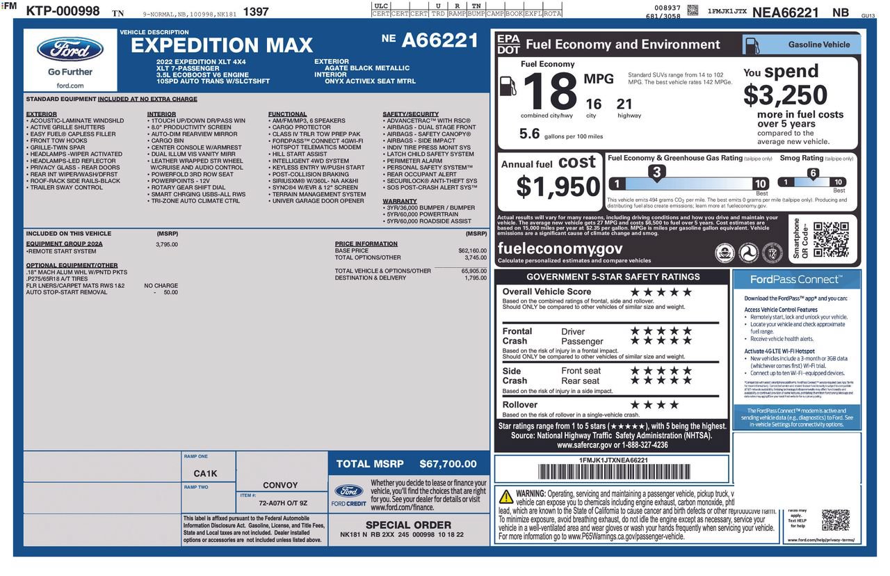 Certified 2022 Ford Expedition Max XLT AWD/4WD image 35