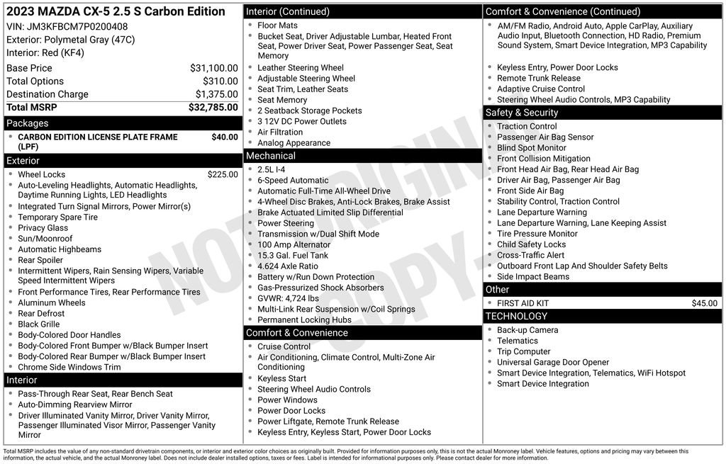 Certified 2023 MAZDA CX-5 Carbon Edition AWD/4WD image 10