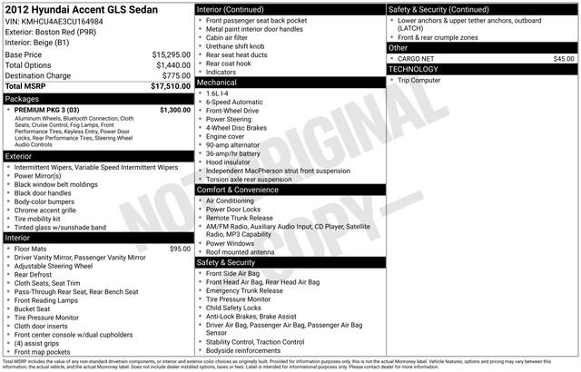 Used 2012 Hyundai Accent GLS w/ Premium Pkg 3 image 7