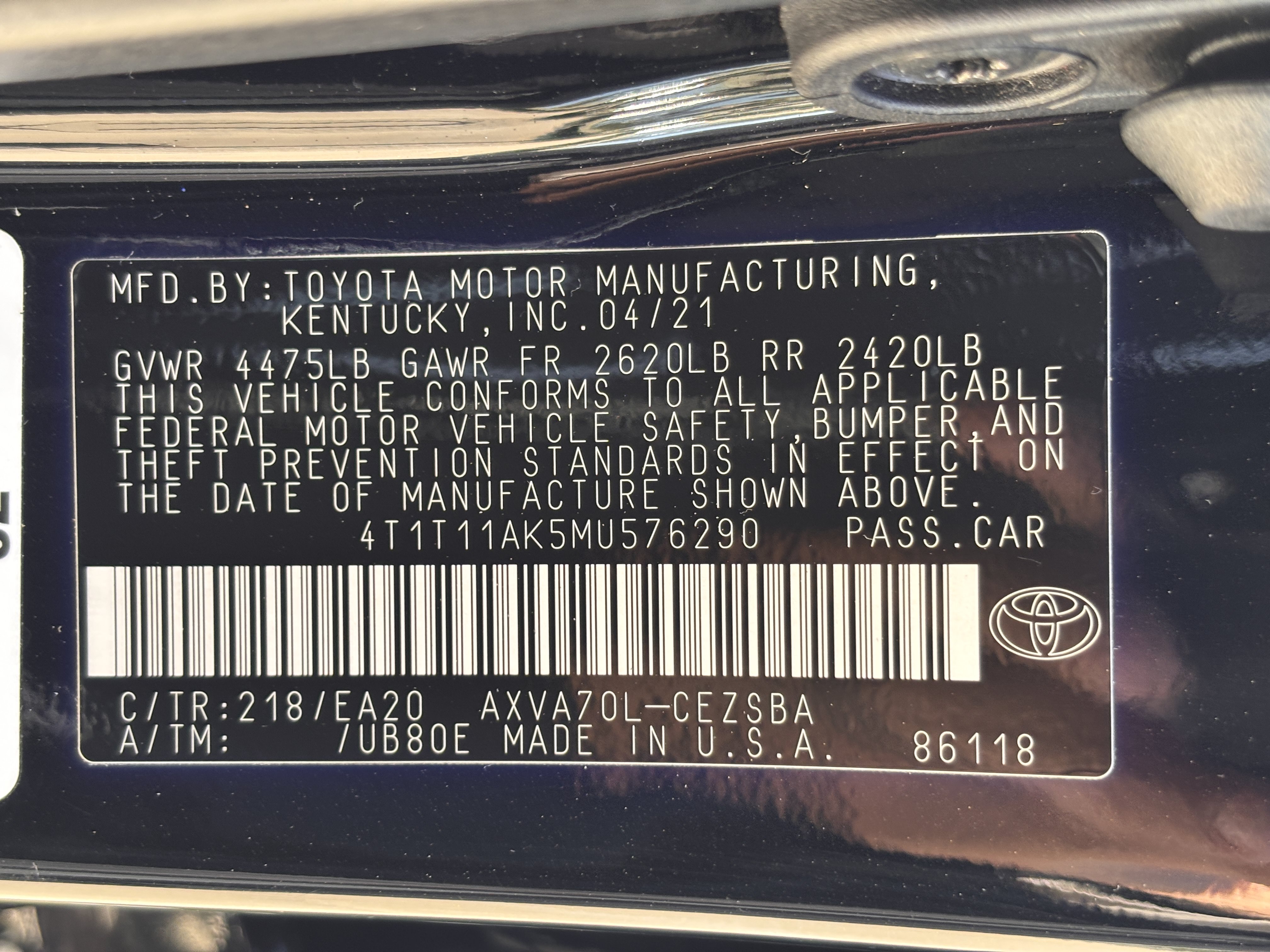 Used 2021 Toyota Camry SE w/ Convenience Package FWD image 37