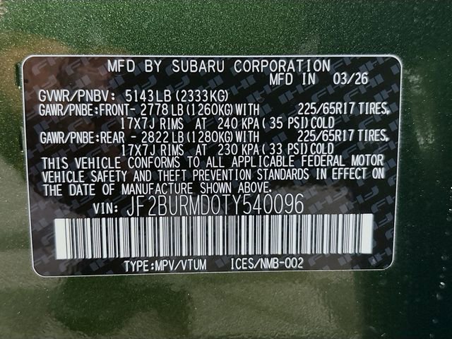 New 2026 Subaru Outback Wilderness AWD/4WD image 33