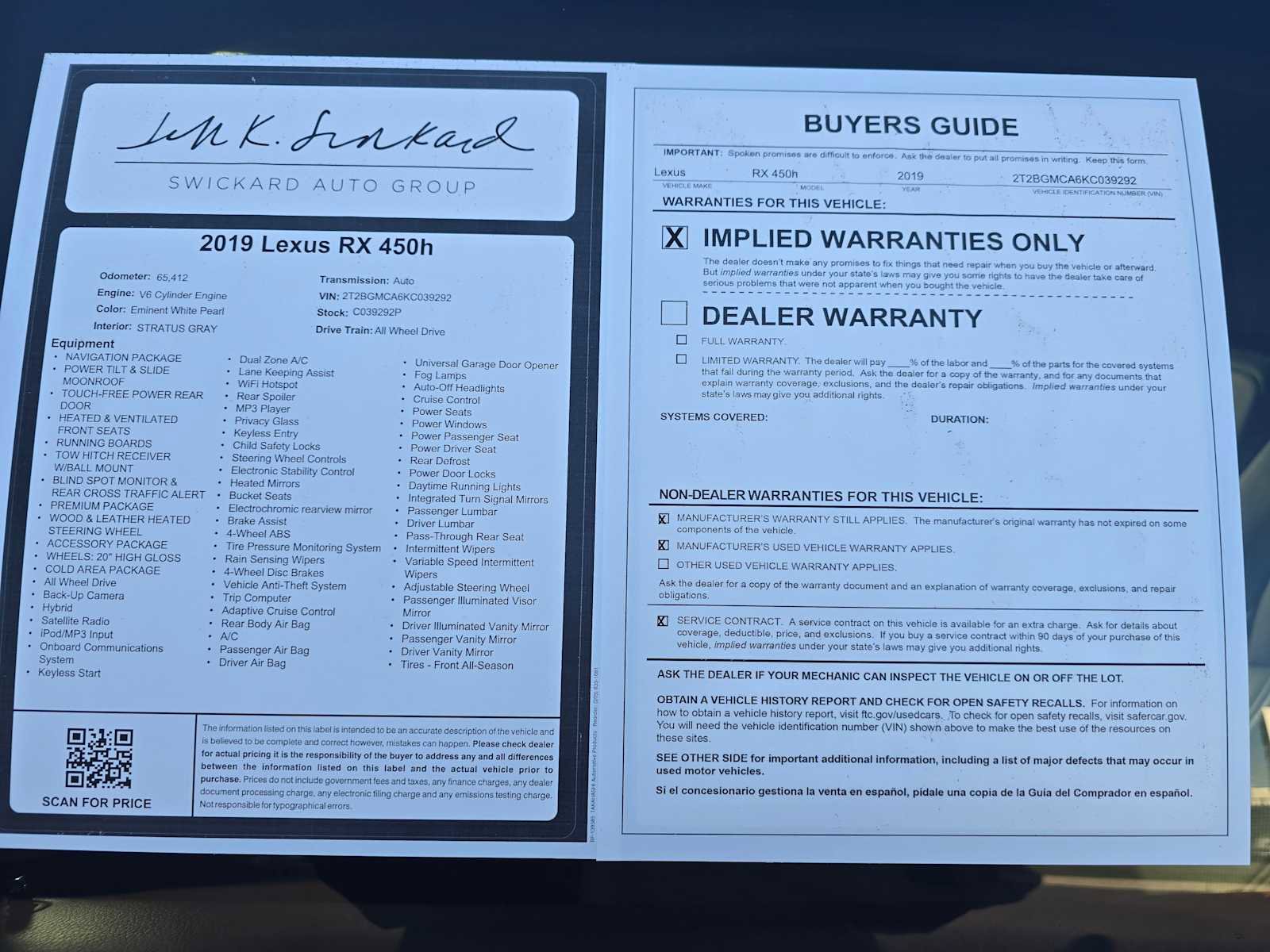 Certified 2019 Lexus RX 450h F Sport image 20