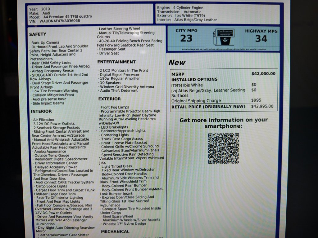 Used 2019 Audi A4 2.0T Premium w/ Convenience Package image 21